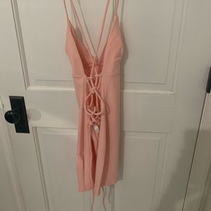 Lucy in the sky peach bodycon dress